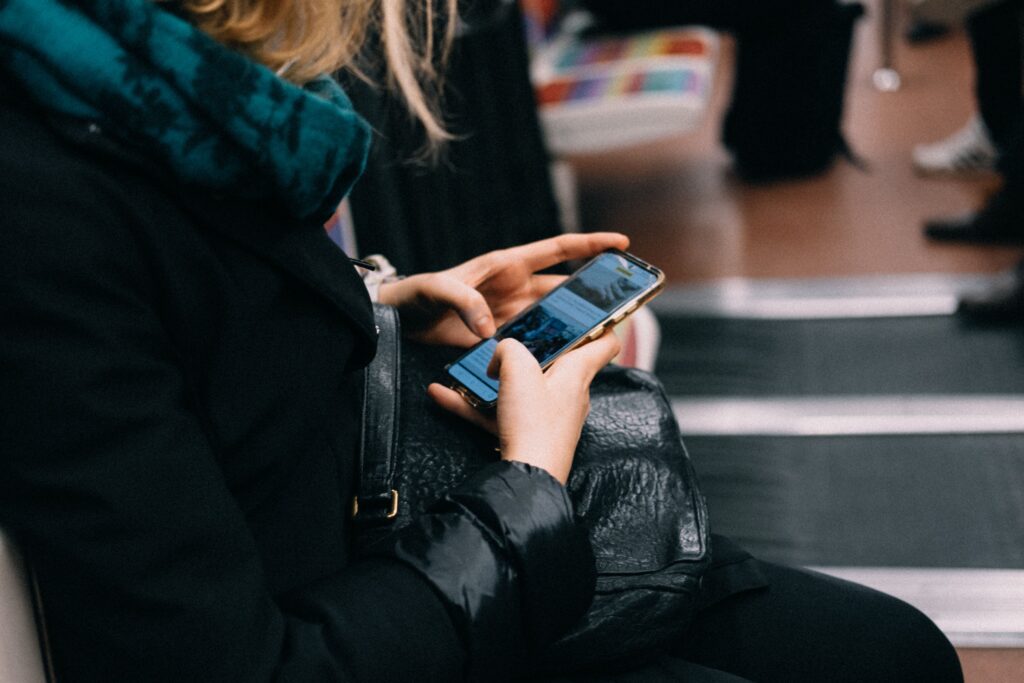 Using a smartphone while traveling